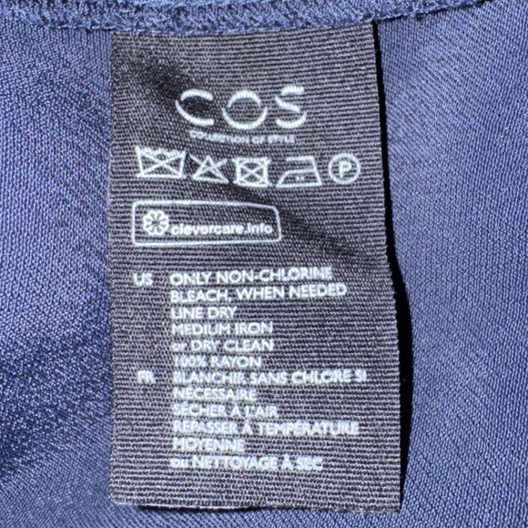 COS Navy Blue Rayon Short Sleeve Shift Dress Size 4 - Picture 7 of 9